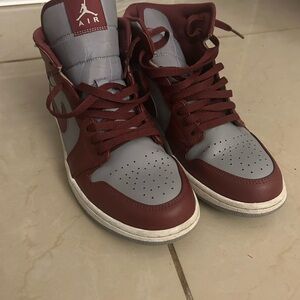Jordan Brown and Gray High-Top Sneakers with Classic Design
